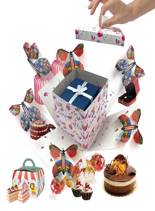 MOAXMOA Birthday Explosion Gift Box, Explosion Box with Flying Butterflies, DIY Exploding Surprise Gift, Flying Butterfly Surprise Gift Box for Birthdays, Wedding, Mother's Day, Anniversaries - Image 2